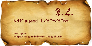 Négyesi Lóránt névjegykártya